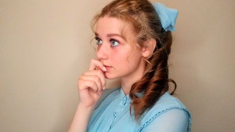 Wendy from Peter Pan Wendy Halloween Costume Peter Pan, Wendy From Peter Pan Makeup, Wendy Darling Hair, Wendy From Peter Pan Aesthetic, Wendy Hair, Peter Pan And Wendy 2023, Wendy From Peter Pan, Peter Pan And Wendy Live Action, Peter Pan Cosplay