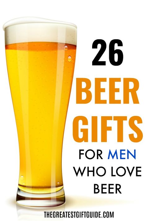 If you have a guy who loves beer than you're going to love our gift guide all about beer gifts for men. These beer gifts make awesome Christmas or birthday gift ideas for him! #gift #giftguide #gifts #giftideas #uniquegiftideas #giftideasforhim Drinking Gifts For Guys, Beer Gift Ideas For Him, Beer Present Ideas, Beer Gifts For Guys, Beer Gift Ideas, Diy Christmas Gifts For Men, Beer Christmas Gifts, Birthday Gift Ideas For Him, Beer Christmas