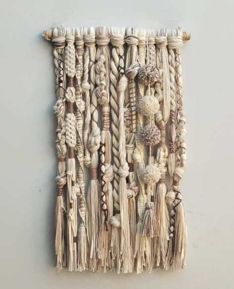 Quipu Terra Quechua Language, Macrame Yarn Wall Hanging, Wall Art Macrame, Yarn Tapestry, Macrame Home, Fiber Art Wall Hanging, Macrame Home Decor, Fiber Wall Art, Iron Bench