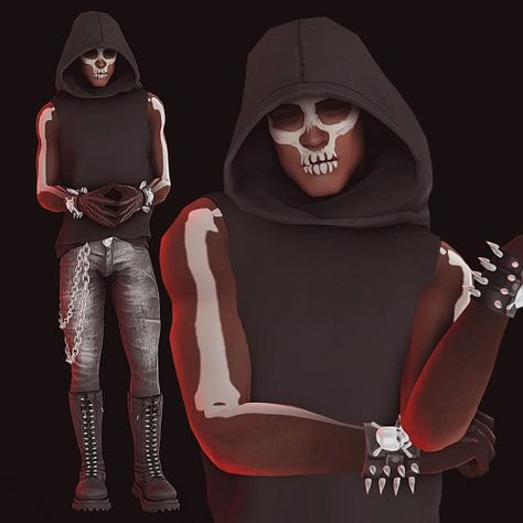 Sims 4 Detroit Become Human Cc, Sims 4 Grim Reaper Cc, Sims 4 Grim Reaper, Tall Dark Handsome, Jason Mask, The Reaper, Character Inspo, Detroit Become Human, Ghost Faces