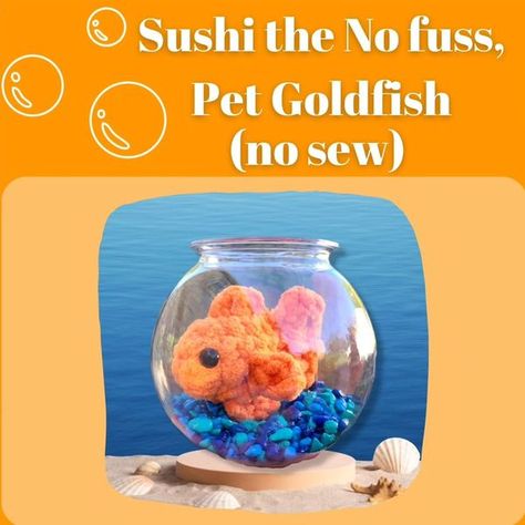 Goldfish Crochet Pattern, Goldfish Crochet Pattern Free, Crochet Goldfish Pattern Free, Goldfish Crochet, Crochet Goldfish, No Sew Crochet Pattern, No Sew Crochet, Crochet Fish, Crochet Market