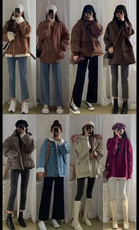 Asian Winter Outfits Korean Style, Winter Outfits Petite, Japan Winter Fashion, Winter Layering Outfits, Korean Winter Outfits, Cold Outfit, Japan Outfits, Outfit Korean Style, Winter Fashion Outfits Casual