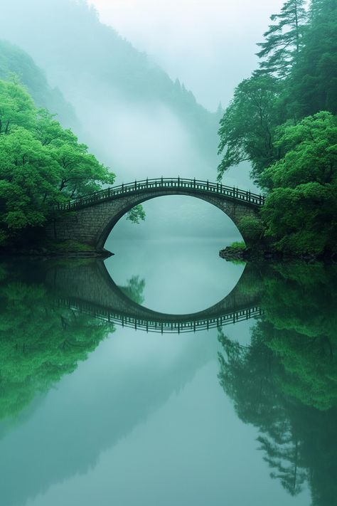 Lined Drawing, Chinese Bridge, Ocean Energy, Japan Core, Japanese Bridge, Reflection Pictures, East Of Eden, Asian Architecture, Water Drawing