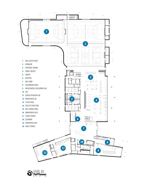 Gallery of University of Houston Clear Lake Recreation and Wellness Center / SmithGroup - 20 Wellness Center Design, Curve Building, Fitness Center Design, Architectural Graphics, Architecture Design Process, Student Center, University Of Houston, Recreation Centers, Sports Complex