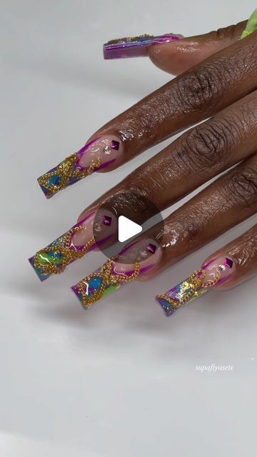 Bri :) thee Kreative specialist on Instagram: "Is it too late for MARDI GRAS ?! 💜💚  Products used: • • • • • • #SupaFiyaSets #Nails #NailsOfInstagram #Nails💅🏼 #NailsDesign #NailsArt #NailsOfTheDay #Nailstagram #NailsNailsNails #NailsDid #NailsMagazine #NailsInspiration #NailsDone #NailsPolish #NailsLove #NailStyle #NailsOfIg #NailsPorn #NailSwag #NailsOnFleek #JerseyCityNails #BayonneNails #NewarkNails #explorepage #StatenIslandNails #NewJerseyNails #NewJerseyNailTech #NewYorkNails #nailsaddict" Mardi Gras Nails Acrylic, Mardi Gras Acrylic Nails, Mardi Gras Nail Designs Ideas, Mardi Gras Gel Nails, Mardi Gras Nails Design, Mardi Gras Fingernails, Mardi Gras Nails, Is It Too Late, Duck Nails