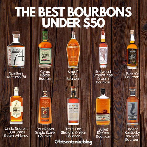 According to experts, these are the best bourbons under $50. So if you're looking for cheap bourbon, these are the ones to reach for. #bourbon #kentuckyderby #cocktails #bourbonwhiskey #drinks Beginner Bartender, Types Of Bourbon, Best Bourbon, Bourbon Bar, Whiskey Brands, Best Bourbons, Cigars And Whiskey, Adult Beverages, Bourbon Whiskey