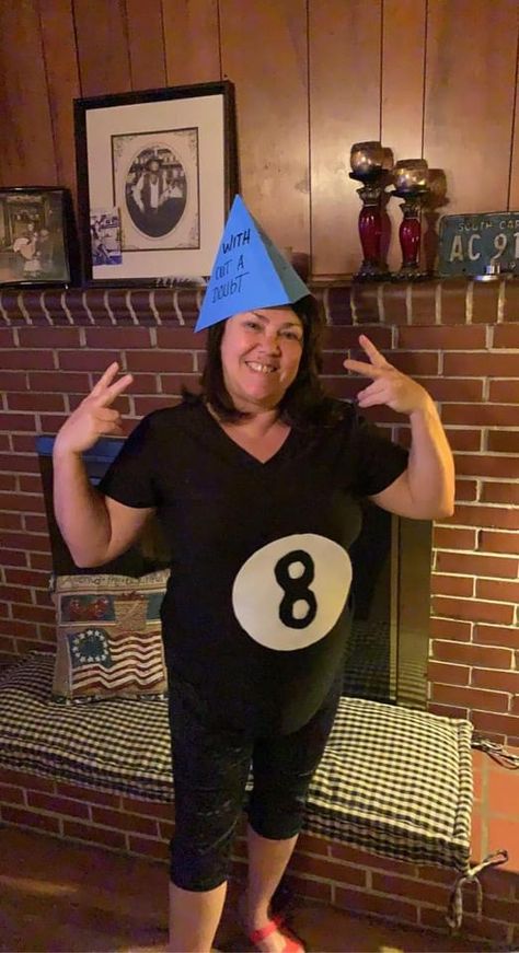 8 Ball Halloween Costume, Poker Halloween Costumes, Magic Eight Ball Costume, Magic 8 Ball Costume, 8 Ball Costume, Ball Costume, Teacher Costumes, Halloween Coustumes, Magic 8 Ball