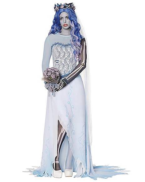 Adult Corpse Bride Costume - The Signature Collection - Spirithalloween.com Corpse Costume, Christmas Wedding Dresses, Home Halloween Costumes, Nightmare Before Christmas Wedding, Sally Costume, Corpse Bride Costume, Skirt Tights, Print Tights, Bride Costume