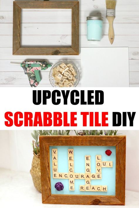 Scrabble Letter Crafts Diy Projects, Scrabble Wall Art Diy Framed, Scrabble Wall Art Diy, Crafts With Scrabble Tiles, Upcycled Picture Frames, Scrabble Letter Crafts, Modern House Numbers Sign, Growing Sweet Peas, Scrabble Tile Crafts