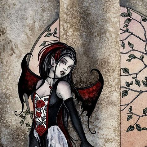 Amy Brown Art on Instagram: "My sister informed me it’s World Goth Day and I had better post some art…😆 #worldgothday #darkfae #fairyart" Amy Brown Art, Amy Brown Fairies, Brown Fairy, Brown Artwork, Faery Art, Amy Brown, Ange Demon, Fairies Elves, Brown Art