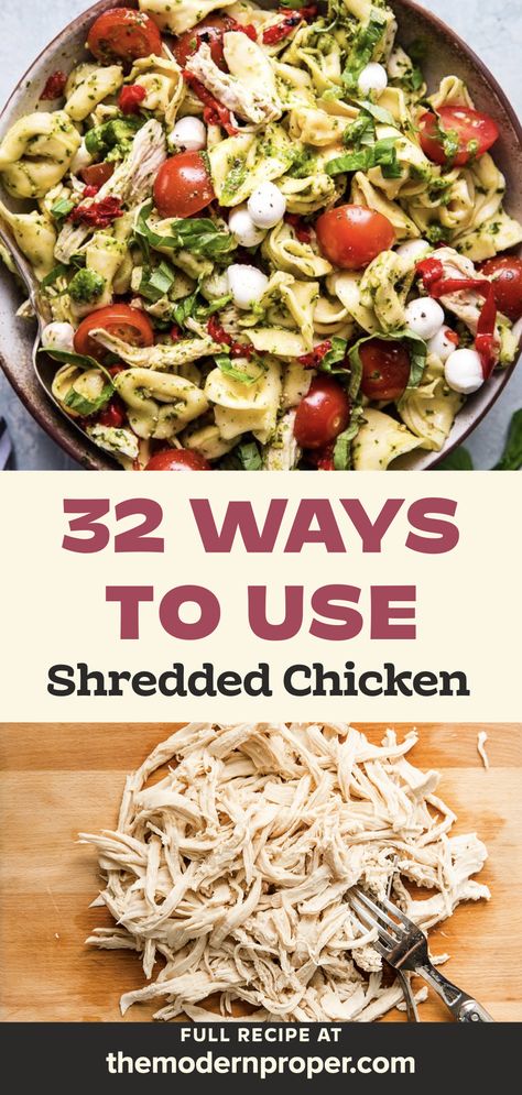 Best Shredded Chicken Recipes, Shredded Chicken Dishes, Best Shredded Chicken, Shredded Chicken Recipes Easy, Use Shredded Chicken, Rotisserie Chicken Recipes Healthy, Shredded Chicken Salads, Pulled Chicken Recipes, Boiled Chicken Recipes