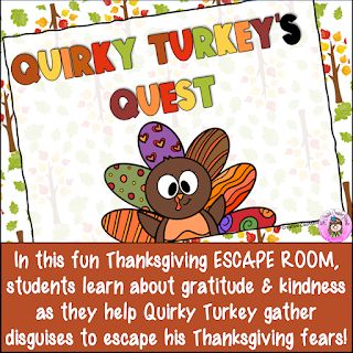 Sel Thanksgiving Activities, Thanksgiving Escape Room For Kids, Thanksgiving Escape Room Free Printable, Thanksgiving Escape Room Free, Gratitude Turkey, Thanksgiving Escape Room, Thanksgiving Bible Lesson, Thanksgiving Literacy, Escape Room Diy