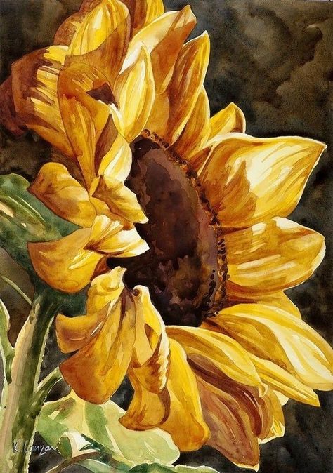 Diy Paint By Numbers, Mini Diy, Sunflower Pictures, Sunflower Wallpaper, Sunflower Art, Japanese Flowers, Sunflower Painting, Watercolor Sunflower, Oil Painting Flowers