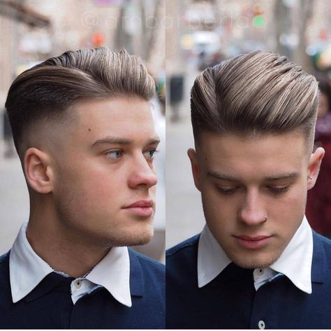 Men's Street Fashion & Style on Instagram: “Follow @menshairs for more hairstyles ✂️💥 - 📷: @ambarberia - #hairstyle #hairstylist #hairdresser #menshair #mensfashion #hairgoals…” Barber Instagram, Slick Back Haircut, High Fade Haircut, Low Fade Haircut, Gents Hair Style, Mens Hairstyles Thick Hair, Cool Mens Haircuts, Men Hair Color, Faded Hair