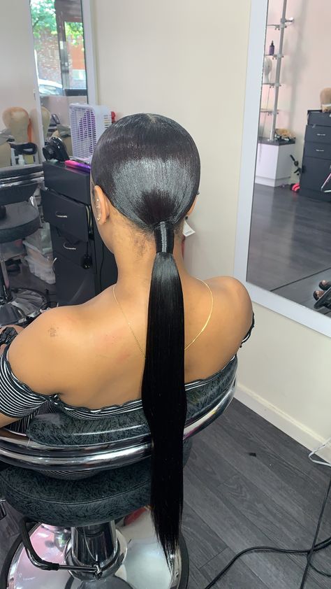 Middle Path Ponytail, Sleek Low Ponytail Middle Part, Low Pony Hairstyles Straight, Low Ponytail With Middle Part, Middle Part Straight Ponytail, Sleek Ponytail Black Women Middle Part, Middle Part Sleek Ponytail, Middle Part Low Ponytail, Middle Part Ponytail Black Women