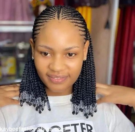 Best Short Hairstyles With Attachment For Ladies in 2024 - Kaybee Fashion Styles Hairstyles For Attachment, Amabhengi Hair Styles, All Back Weaving With Attachment, Attachment Hair Styles Braids, Short Ghana Weaving Hairstyles, All Back Hairstyle With Attachment, Bob Hairstyles Braids, Hairstyles With Attachment, Side Down Hairstyles