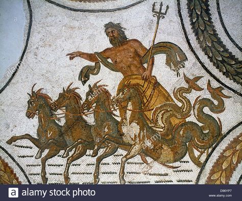 Neptune Mythology, Neptune God, Roman Mosaic Art, Ancient Mosaic, Roman Gods, Roman Mosaic, Greek Gods And Goddesses, Roman Mythology, Roman History