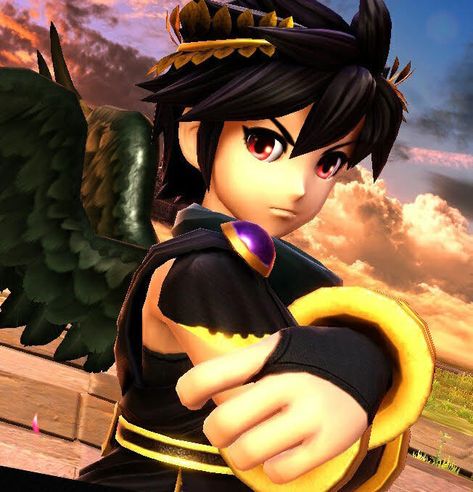 Dark Pit Pfp, Dark Pit Icons, Pit Super Smash Bros, Smash Bros Characters, Dark Pit Kid Icarus, Icarus Game, Dark Pit, Kid Icarus Uprising, Kid Icarus