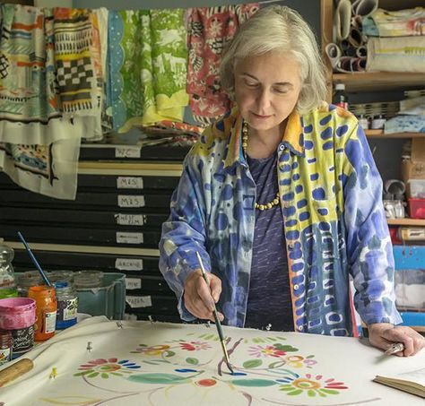 Painted Calico With Sarah Campbell – Selvedge Magazine Sarah Campbell, Selvedge Magazine, Textile Museum, Light Lunch, Fabric Bolts, Liberty Print, Painted Paper, Silk Painting, Painting Patterns