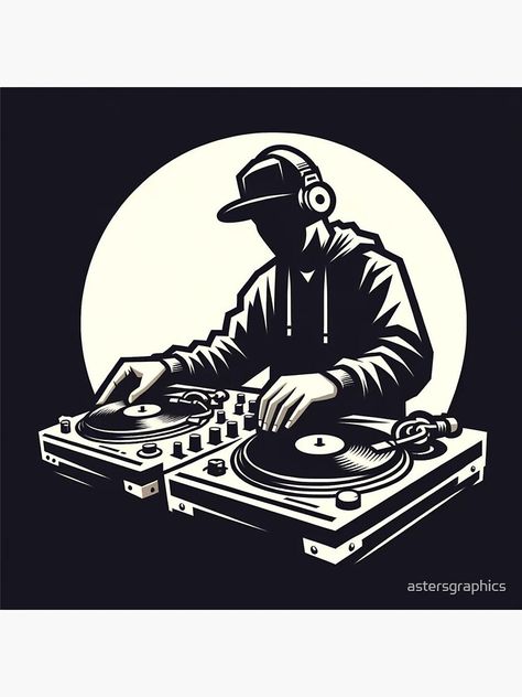 Dj Sticker Design, Music Stickers Aesthetic Vintage, Dj Logo Design Ideas, Entertainment Logo Ideas, Record Player Illustration, Dj Drawing, Oasis Logo, Dj Cake, Dj Music Video