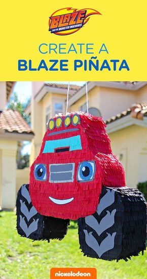 Craft your own Blaze piñata for the ultimate Blaze and the Monster Machines themed birthday party celebration. Click here to see how you can make other Nick Jr. friends from Shimmer and Shine, Rusty Rivets, and PAW Patrol! Blaze Birthday Party Games, Blaze The Monster Machine Party Ideas, Blaze 3rd Birthday Party Ideas, Blaze And The Monster Machines Birthday Cake, Blaze Party Ideas, Blaze Monster Truck Party Ideas, Blaze Birthday Party Ideas, Blaze And The Monster Machines Birthday, Blaze Birthday Cake