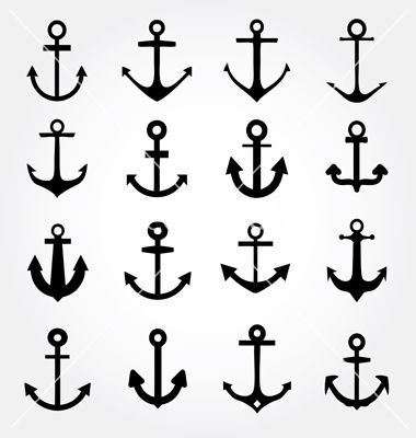 Set of anchor symbols or logo template vector 1775676 - by alvarocabrera on VectorStock® Ms Tattoos, Simple Anchor Tattoo, Anker Tattoo Design, Aviation Tattoo, Small Anchor Tattoos, Anchor Icon, Small Anchor, Anchor Tattoo Design, Anker Tattoo