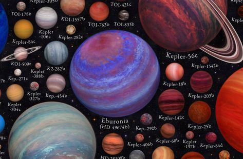 The Exoplanet Zoo (3) Exoplanets Astronomy, Jupiter Moons, Space Ships Concept, Space Ship Concept Art, Infographic Poster, Gas Giant, Earth And Space Science, Light Pollution, Earth From Space