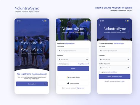 Login & Create Account UI Design by Prabhat B.shah Create Account Ui Design, Login Ui, Forgot Password, Create Account, Ui Design, Global Community, Creative Professional, Accounting, Design