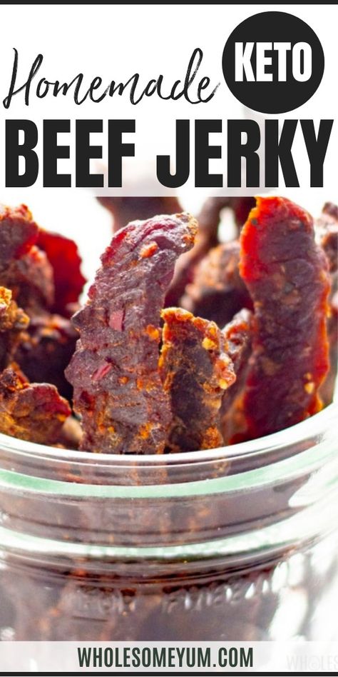 Homemade Keto Beef Jerky Recipe Keto Beef Jerky Recipe, Beef Jerky Recipe Dehydrator, Beef Jerky Marinade, Jerky Recipes Dehydrator, Jerkey Recipes, Beef Jerky Recipe, Homemade Beef Jerky, Homemade Jerky, Jerky Recipe