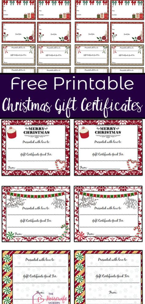 You searched for Christmas gift certificates - The Housewife Modern Free Printable Gift Certificates, Christmas Gift Certificate, Printable Gift Certificate, Free Christmas Printables, Gift Certificates, Xmas Gifts, Christmas Presents, Christmas Printables, Free Printables