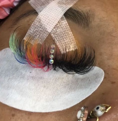 Rainbow Lash Extensions, Lash Extensions With Color, Lashes With Color, Lashes Fake Eyelashes, Eyelash Technician, Eyelash Extensions Styles, Lash Extensions Styles, Perfect Eyelashes, Pretty Lashes