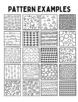 Use these two handy PATTERN sheets to show your students a wide range of pattern examples that they could use in their artworks. You will receive 2 pages of different pattern examples (shown here in the images above) plus one blank template for students to practice drawing their own patterns.These ...
#DoodlePatternInspiration #CreativeDoodleDesigns #PatternDrawingIdeas #DoodleArtInspo Repetion Art Design, Pattern Examples Art, Cool Art Patterns, Patterns For Coloring, Types Of Patterns Design, Coloring Patterns Ideas, Different Patterns To Draw, Random Designs Pattern, Squiggle Drawing