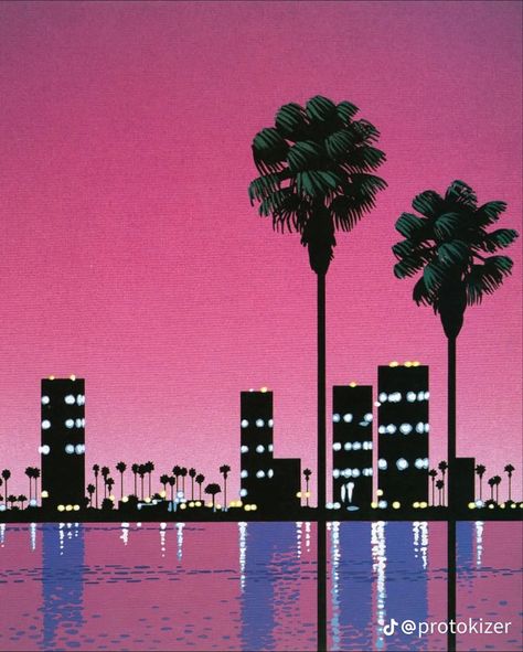 Urban Sunset, Hiroshi Nagai, Still Of The Night, City Pop, Pixel Art Background, Vaporwave Art, Scenic Wallpaper, Pop Art Wallpaper, Playlist Covers