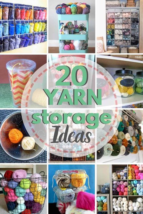 Yarn Storage: 20 Brilliant, Must-Try Ideas - The Heathered Nest Yarn Storage Ideas Small Spaces, Diy Yarn Storage Ideas, Storage Ideas Small Spaces, Yarn Storage Ideas, Yarn Storage Solutions, Crayon Ornaments, Flower Lampshade, Bandana Crafts, Bandanas Diy