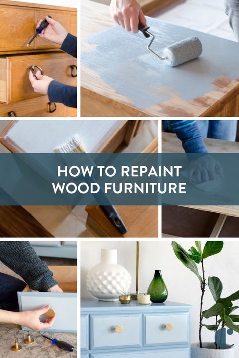 How To Repaint Furniture, Repaint Wood Furniture, Repaint Furniture, Old Furniture Makeover, Cheap Furniture Makeover, Easy Furniture Makeover, Diy Furniture Makeover Ideas, Repainting Furniture, Dresser Painted