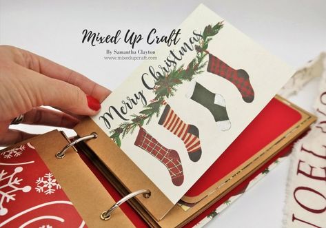 Christmas Mini Album – MIXED UP CRAFT Christmas Photo Album, Christmas Mini Albums, Up Craft, Diy Mini Album, Baby Mini Album, Mini Photo Albums, Mini Album Tutorial, Christmas Journal, Photo Album Diy