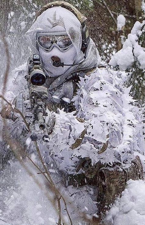 Winter Ops Snow Trooper, Better Vision, Ghillie Suit, Military Special Forces, Future Soldier, Tactical Gear Loadout, Combat Gear, Special Force, Tactical Equipment