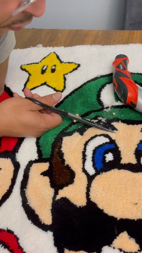 @ralph_rugs on Instagram: "This one took longer than expected because you know, work and all and this is just a side hustle and also a hobbie. #marioandluigi #rug #tufting #supermariobros" Rug Tufting, Mario And Luigi, Super Mario Bros, Tufted Rug, Mario Bros, Side Hustle, Super Mario, Mario, Rug