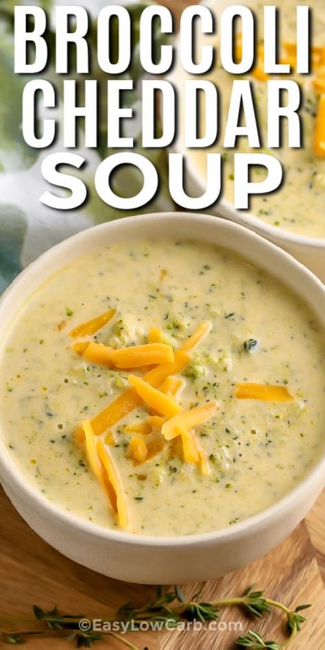 Low Carb Homemade Broccoli Cheddar Soup Easy Broccoli Cheddar Soup, Creamy Broccoli Cheddar Soup, Broccoli Cheddar Soup Recipe, Cheddar Soup Recipe, Hamburger Soup, Broccoli Cheddar Soup, Broccoli Cheese Soup, Cheddar Soup, Broccoli Cheddar