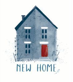 New Home Card, Home Card, House Of Cards, Childrens Illustrations, Little Houses, New Home, New Homes, Created By, Cabin