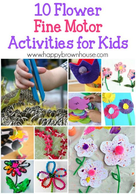 Hello Spring! Practice fine motor skills with these 10 Flower Fine Motor Skills Activities Fun Fine Motor Activities, Activities For Students, Fine Motor Activities For Kids, Preschool Fine Motor, Gross Motor Activities, Fine Motor Skills Activities, Motor Skills Activities, Enrichment Activities, Skills Activities