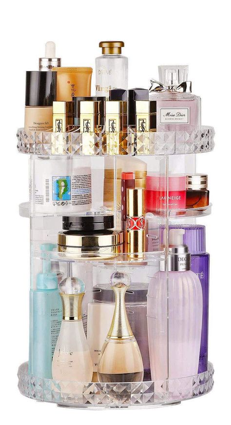 Makeup Organizer Countertop, Rotating Makeup Organizer, Cosmetic Organiser, Make Up Storage, Lipstick Nails, Perfume Organization, Acrylic Organizer Makeup, Beauty Organization, Makeup Holder