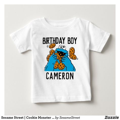 Sesame Street | Cookie Monster 1st Birthday Baby T Baby T-Shirt Cookie Monster 1st Birthday, Monster 1st Birthdays, Cookie Monster Birthday, Sesame Street Cookies, Sesame Street Cookie Monster, Sesame Street Birthday Party, Birthday Party Design, Monster Birthday, T Baby