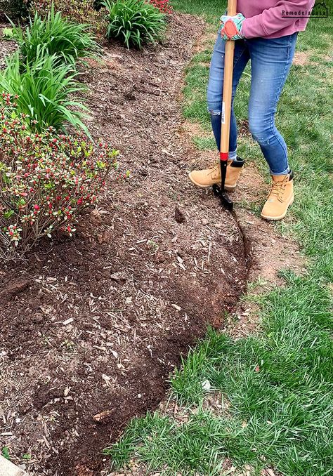 How to give your flower beds a sharp edge Clean Line Landscaping, Victorian Trench Edging, Edging Tools Landscaping, How To Edge A Flower Bed, Garden Edging Tool, Backyard Flowers Beds, Shrubs For Landscaping, Lawn Borders, Conifers Garden