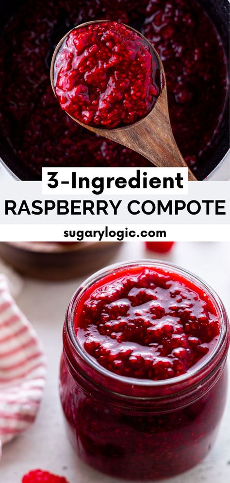 Raspberry Puree Recipe, Raspberry Confit, Raspberry Compote Recipe, Fruit Compote Recipe, Raspberry Compote, Lemon Juice Uses, Vanilla Muffins, Stack Of Pancakes, Compote Recipe