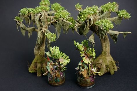 How to make swamp trees for miniatures and terrain scenery - Forum - DakkaDakka | Like the Black Library but easier to find. Swamp Terrain, Swamp Trees, Black Library, Environment Reference, Dnd Campaign, Swamp Thing, Killer Croc, Kids Cakes, Kids Cake