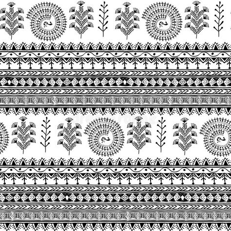 Warli tribal art vector illustration Sanjay Gandhi National Park, Worli Painting, Form Drawing, Block Printed Textiles, 3d Art Drawing, Textile Prints Design, Baroque Pattern, Border Embroidery Designs, Indian Folk Art