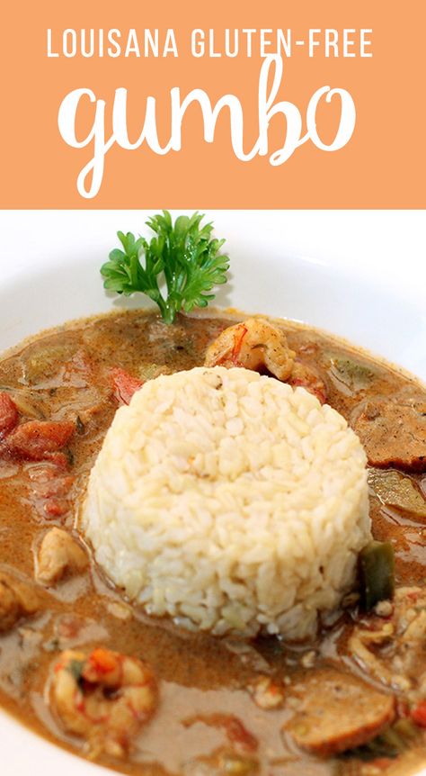 Gluten free gumbo recipe | Cajun food Gluten Free Gumbo Recipe, Gluten Free Gumbo, Cajun Gumbo Recipe, Gluten Free Ideas, Louisiana Gumbo, Seafood Gumbo Recipe, Cajun Food, Gluten Free Main Dishes, Seafood Gumbo