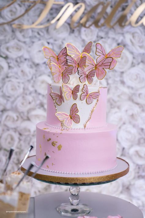 Butterfly Theme Cake, Butterfly Birthday Cakes, Butterfly Birthday Party, 16 Birthday Cake, 18th Birthday Cake, Creative Birthday Cakes, Beautiful Birthday Cakes, Butterfly Baby Shower