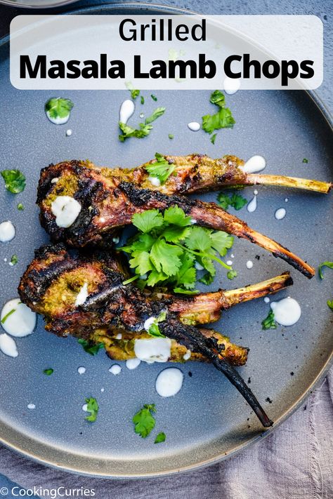 Lamb Chops Marinade, Exotic Food Recipes, Seekh Kebab Recipes, Lamb Chops Recipe, Seekh Kebab, Grilled Paneer, Bbq Lamb, Yogurt Marinade, Cooking Curry